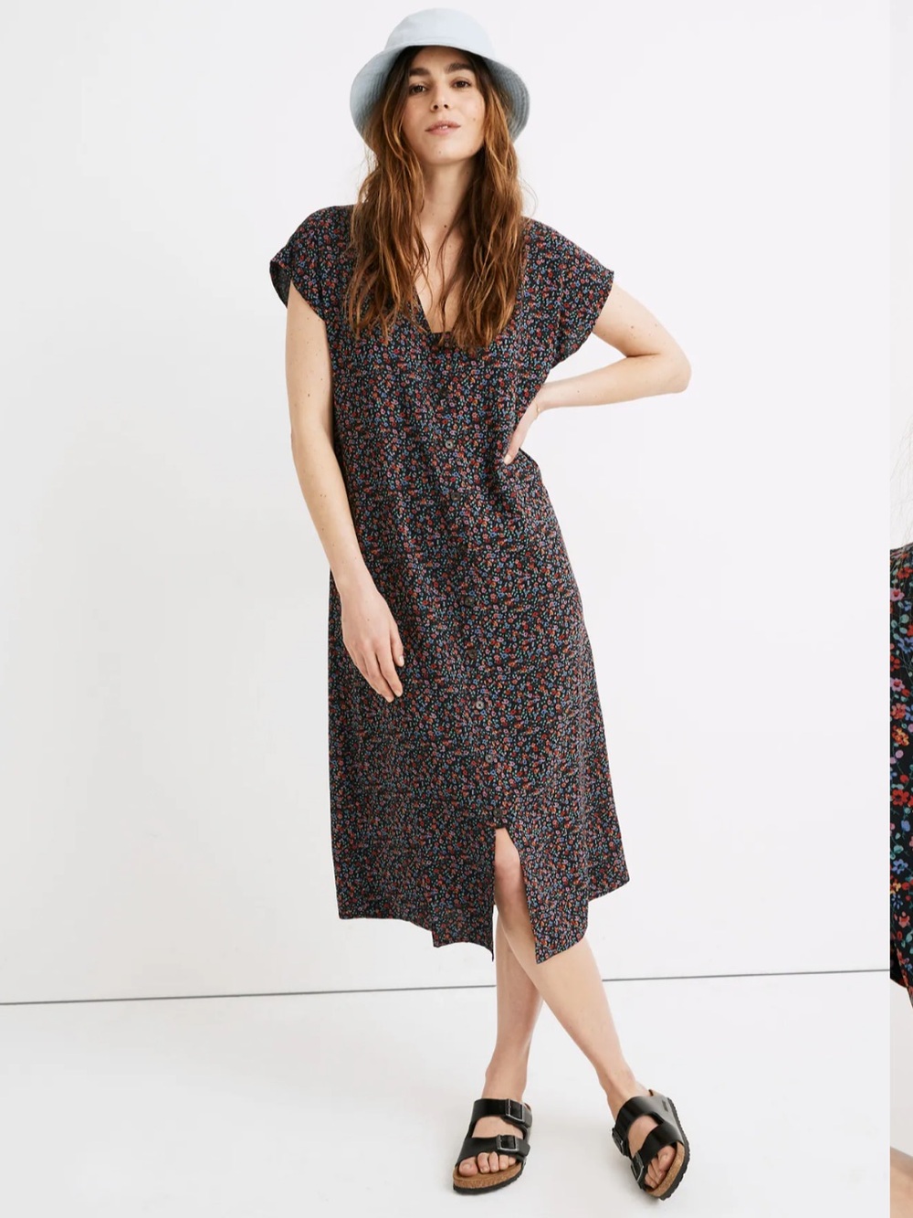Madewell Easy Midi Dress in Fieldwalk Floral Sz S